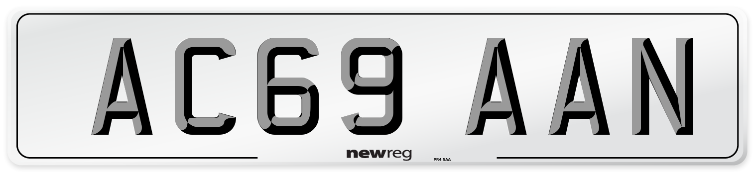 AC69 AAN Number Plate from New Reg